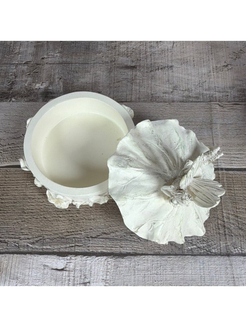 VTG 1990s Fairy Daisy 3D Ivory Resin Set Picture Photo Frame Lidded Trinket Box - Picture 5 of 15